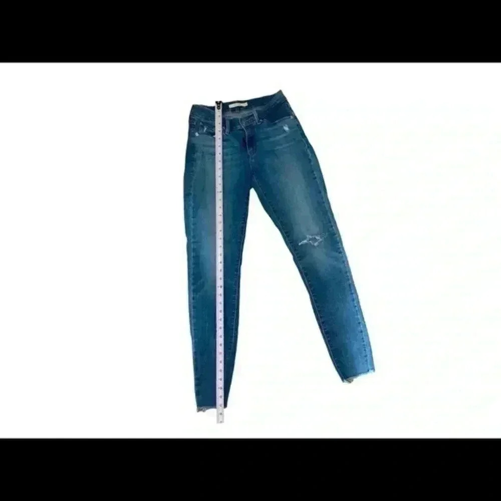 Levi's Jeans 711 Mid Rise Skinny Distressed Light Wash Stretch Denim Pants